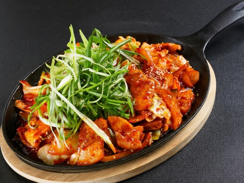 Chef-prepared dish with fresh vegetables at Hanyang Korean Restaurant Calgary