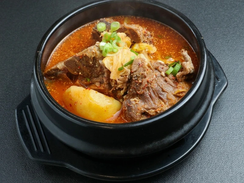Gamjatang spicy pork bone stew at Hanyang Korean Restaurant Macleod Trail Calgary